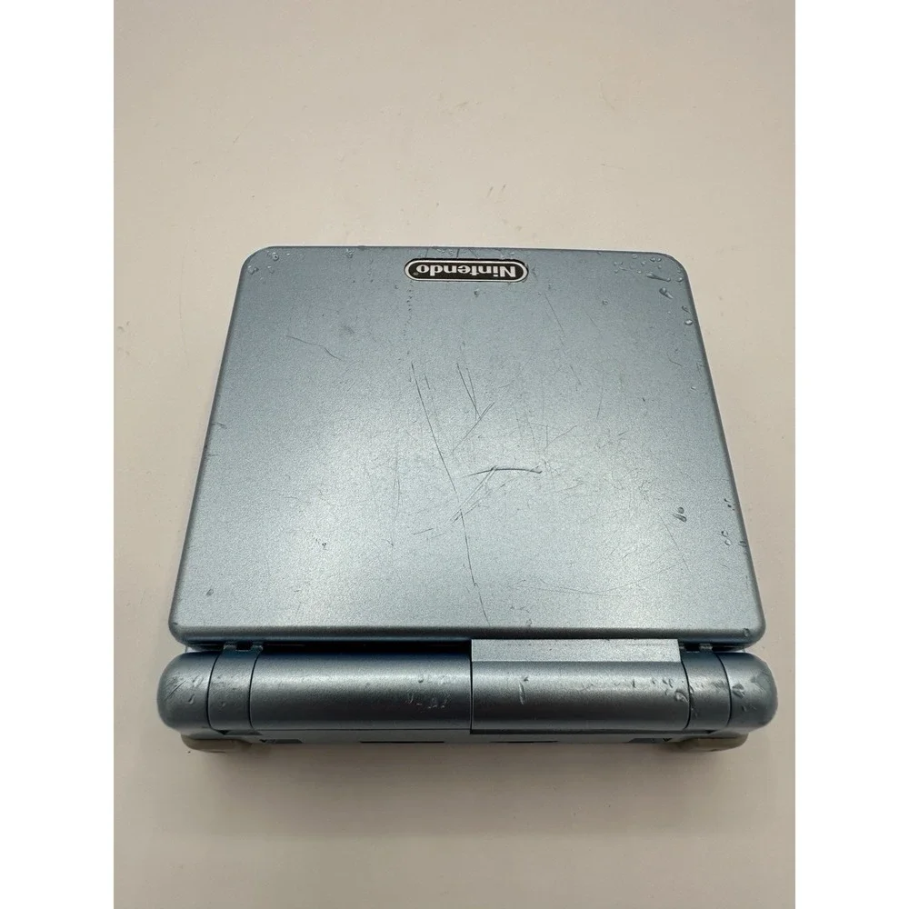 Game Boy Advance SP AGS-101 Pearl Blue w/ Box & Manuals Broken Screen